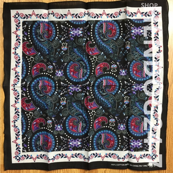 BOHEMIAN FLORAL BANDANA SCARVE ONE SIZE - Picture 2 of 4